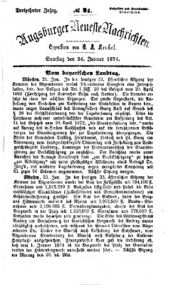 Augsburger neueste Nachrichten Samstag 24. Januar 1874