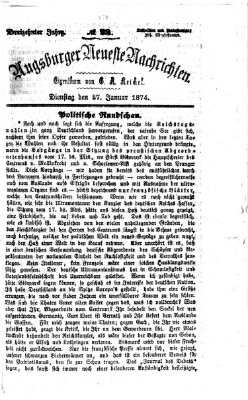 Augsburger neueste Nachrichten Dienstag 27. Januar 1874