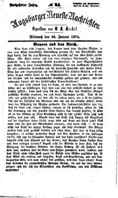 Augsburger neueste Nachrichten Mittwoch 28. Januar 1874