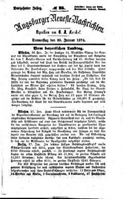 Augsburger neueste Nachrichten Donnerstag 29. Januar 1874