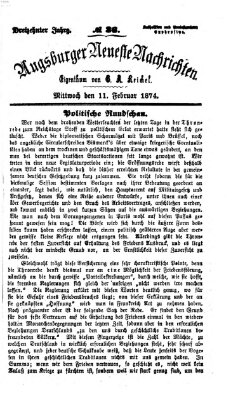 Augsburger neueste Nachrichten Mittwoch 11. Februar 1874