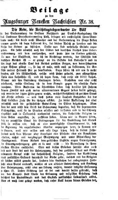 Augsburger neueste Nachrichten Freitag 13. Februar 1874