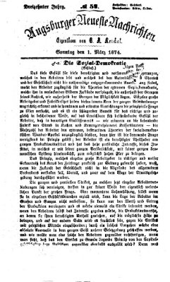 Augsburger neueste Nachrichten Sonntag 1. März 1874