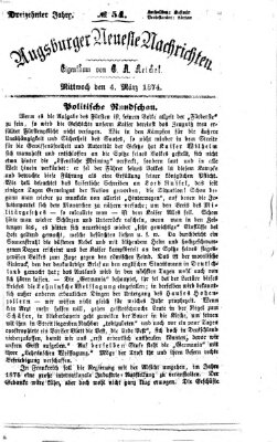 Augsburger neueste Nachrichten Mittwoch 4. März 1874