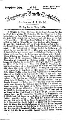 Augsburger neueste Nachrichten Freitag 6. März 1874