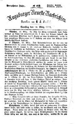 Augsburger neueste Nachrichten Samstag 14. März 1874