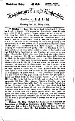 Augsburger neueste Nachrichten Sonntag 15. März 1874