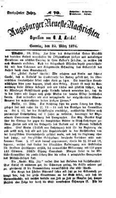 Augsburger neueste Nachrichten Sonntag 22. März 1874