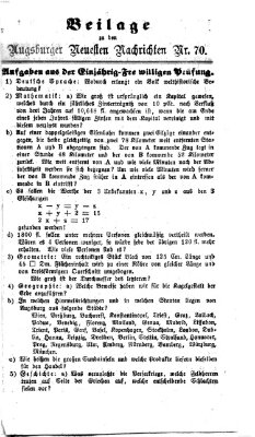 Augsburger neueste Nachrichten Sonntag 22. März 1874