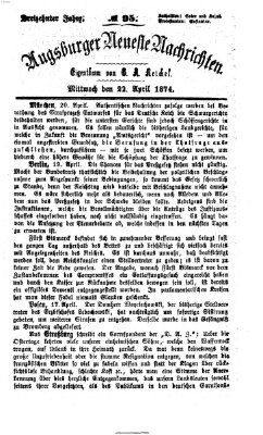 Augsburger neueste Nachrichten Mittwoch 22. April 1874