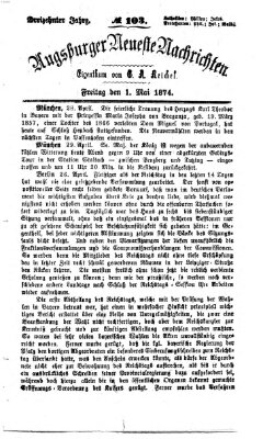 Augsburger neueste Nachrichten Freitag 1. Mai 1874