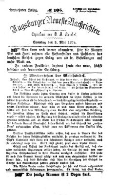 Augsburger neueste Nachrichten Sonntag 3. Mai 1874