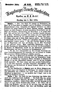 Augsburger neueste Nachrichten Samstag 9. Mai 1874