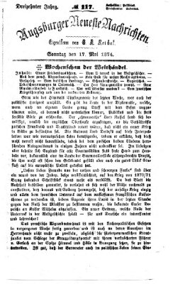 Augsburger neueste Nachrichten Sonntag 17. Mai 1874