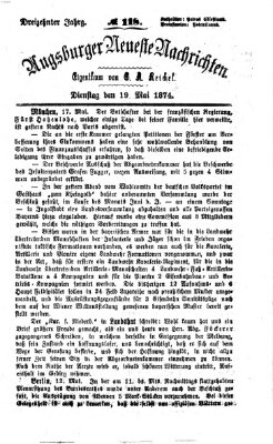 Augsburger neueste Nachrichten Dienstag 19. Mai 1874