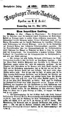 Augsburger neueste Nachrichten Donnerstag 21. Mai 1874