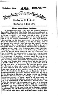 Augsburger neueste Nachrichten Dienstag 9. Juni 1874