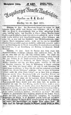 Augsburger neueste Nachrichten Dienstag 23. Juni 1874