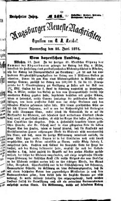 Augsburger neueste Nachrichten Donnerstag 25. Juni 1874