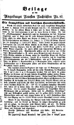 Augsburger neueste Nachrichten Sonntag 12. April 1874