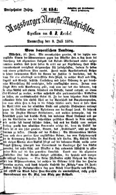 Augsburger neueste Nachrichten Donnerstag 2. Juli 1874