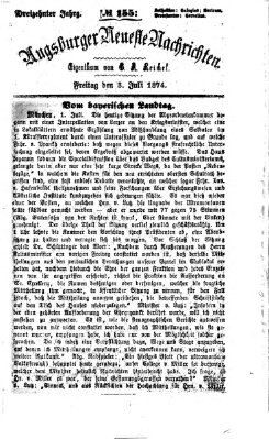 Augsburger neueste Nachrichten Freitag 3. Juli 1874