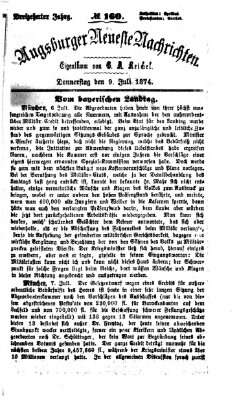 Augsburger neueste Nachrichten Donnerstag 9. Juli 1874