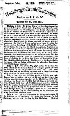 Augsburger neueste Nachrichten Samstag 11. Juli 1874