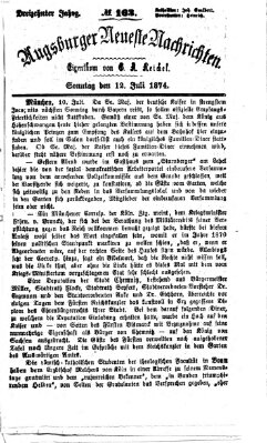 Augsburger neueste Nachrichten Sonntag 12. Juli 1874