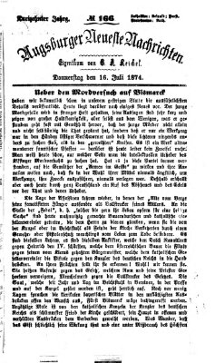 Augsburger neueste Nachrichten Donnerstag 16. Juli 1874