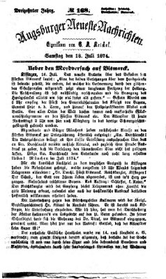 Augsburger neueste Nachrichten Samstag 18. Juli 1874