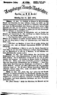 Augsburger neueste Nachrichten Dienstag 21. Juli 1874