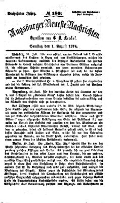 Augsburger neueste Nachrichten Samstag 1. August 1874