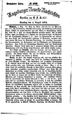 Augsburger neueste Nachrichten Dienstag 4. August 1874