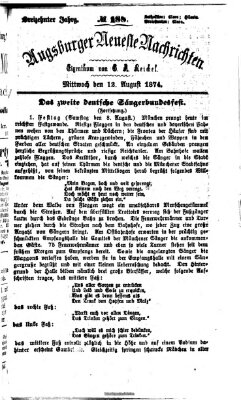 Augsburger neueste Nachrichten Mittwoch 12. August 1874