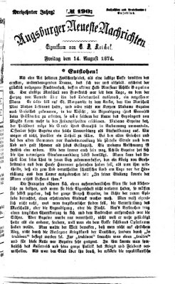 Augsburger neueste Nachrichten Freitag 14. August 1874