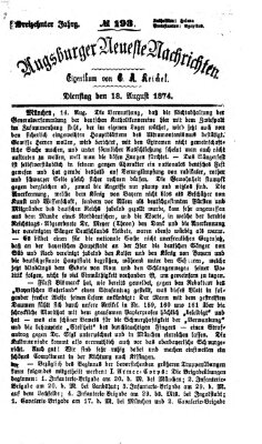 Augsburger neueste Nachrichten Dienstag 18. August 1874