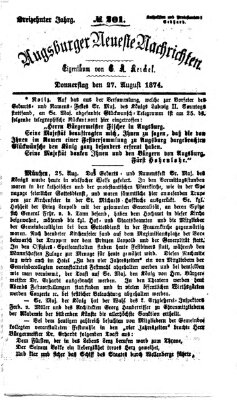 Augsburger neueste Nachrichten Donnerstag 27. August 1874