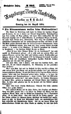 Augsburger neueste Nachrichten Sonntag 30. August 1874