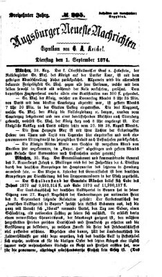 Augsburger neueste Nachrichten Dienstag 1. September 1874