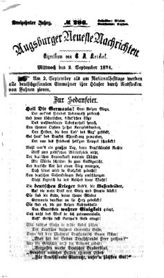 Augsburger neueste Nachrichten Mittwoch 2. September 1874