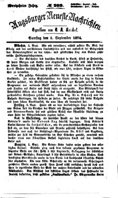 Augsburger neueste Nachrichten Samstag 5. September 1874