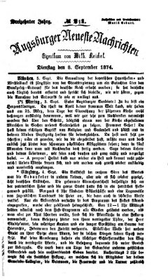 Augsburger neueste Nachrichten Dienstag 8. September 1874