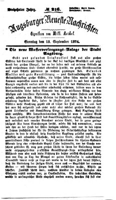 Augsburger neueste Nachrichten Sonntag 13. September 1874