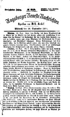 Augsburger neueste Nachrichten Mittwoch 16. September 1874
