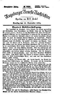 Augsburger neueste Nachrichten Samstag 19. September 1874