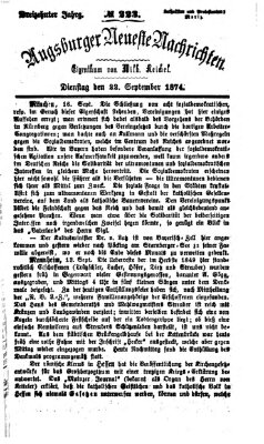 Augsburger neueste Nachrichten Dienstag 22. September 1874
