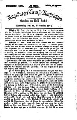 Augsburger neueste Nachrichten Donnerstag 24. September 1874