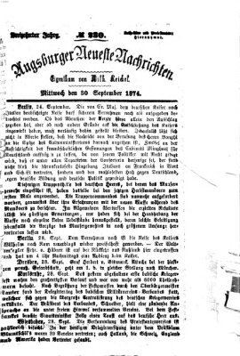 Augsburger neueste Nachrichten Mittwoch 30. September 1874