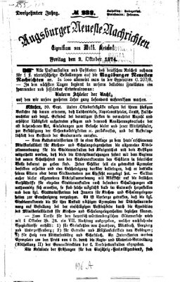 Augsburger neueste Nachrichten Freitag 2. Oktober 1874